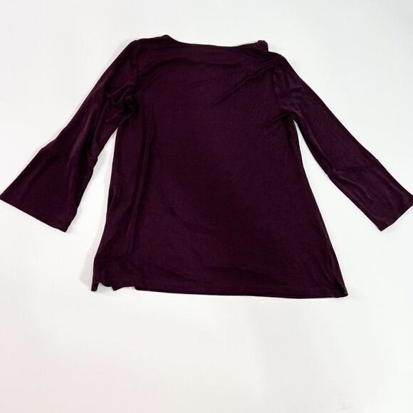 Chico's Travelers Shirt Top Women 8/ 10 Pullover Slinky Round Neck 3/4 Sleeve - Picture 2 of 7